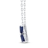 Thumbnail Image 2 of Marquise-Cut Natural Blue Sapphire Flower Necklace 10K White Gold 18"