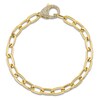 Thumbnail Image 1 of Shy Creation Diamond Clasp Paperclip Chain Bracelet 3/8 ct tw 14K Yellow Gold 7&quot; SC55023436