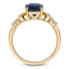Thumbnail Image 3 of Cushion-Cut Natural London Blue Topaz & Diamond Ring 1/10 ct tw 10K Yellow Gold
