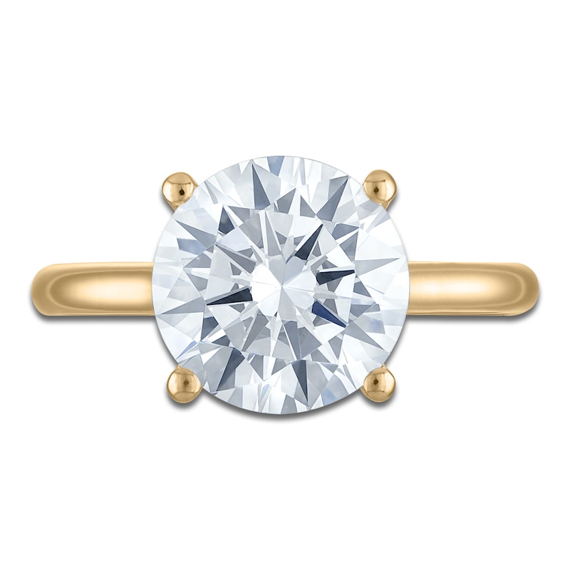 Main Image 3 of Round-Cut Lab-Grown Diamond Solitaire Plus Engagement Ring 3-5/8 ct tw 18K Yellow Gold (VS2/F)