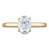 Thumbnail Image 3 of Oval-Cut Lab-Grown Diamond Solitaire Plus Engagement Ring 1 ct tw 18K Yellow Gold (VS2/F)