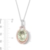 Thumbnail Image 4 of Jared Design House Oval-Cut Natural Green Quartz & Natural White Sapphire Necklace 14K Two-Tone Gold