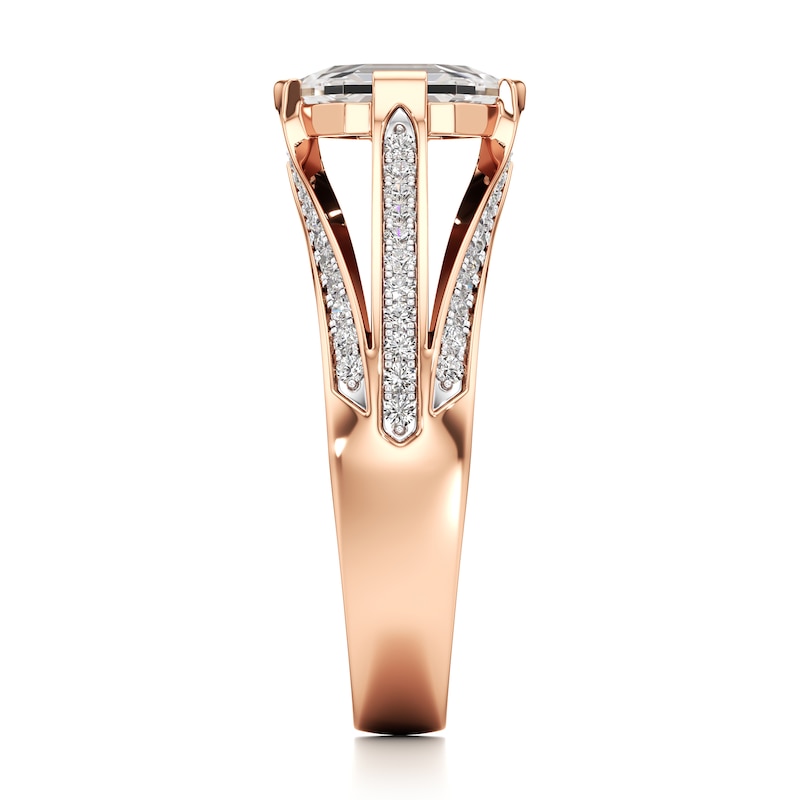 Main Image 3 of J'Lure Lab-Grown Diamond Hexagon Portrait-Cut Engagement Ring 1-3/8 ct tw 18K Rose Gold