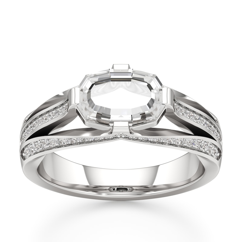 Main Image 1 of J'Lure Lab-Grown Diamond Oval Portrait-Cut Engagement Ring 1-3/8 ct tw 18K White Gold