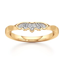 J'Lure Lab-Grown Diamond Scalloped Wedding Band 1/6 ct tw 18K Yellow Gold