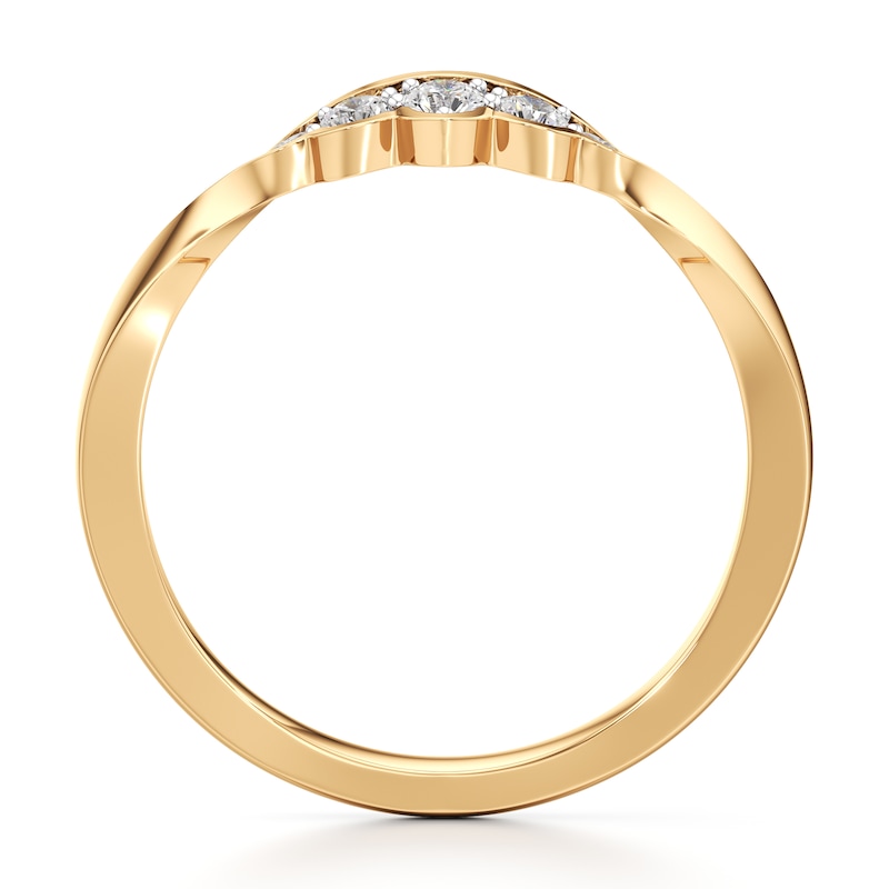 Main Image 2 of J'Lure Lab-Grown Diamond Scalloped Wedding Band 1/6 ct tw 18K Yellow Gold