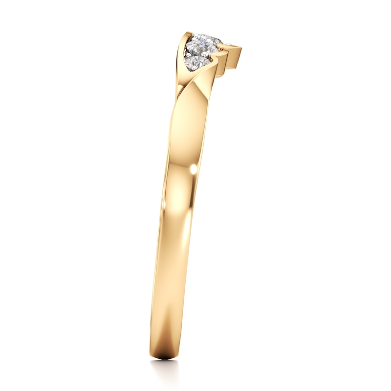 Main Image 3 of J'Lure Lab-Grown Diamond Scalloped Wedding Band 1/6 ct tw 18K Yellow Gold