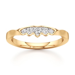 J'Lure Lab-Grown Diamond Scalloped Wedding Band 1/6 ct tw 18K Yellow Gold