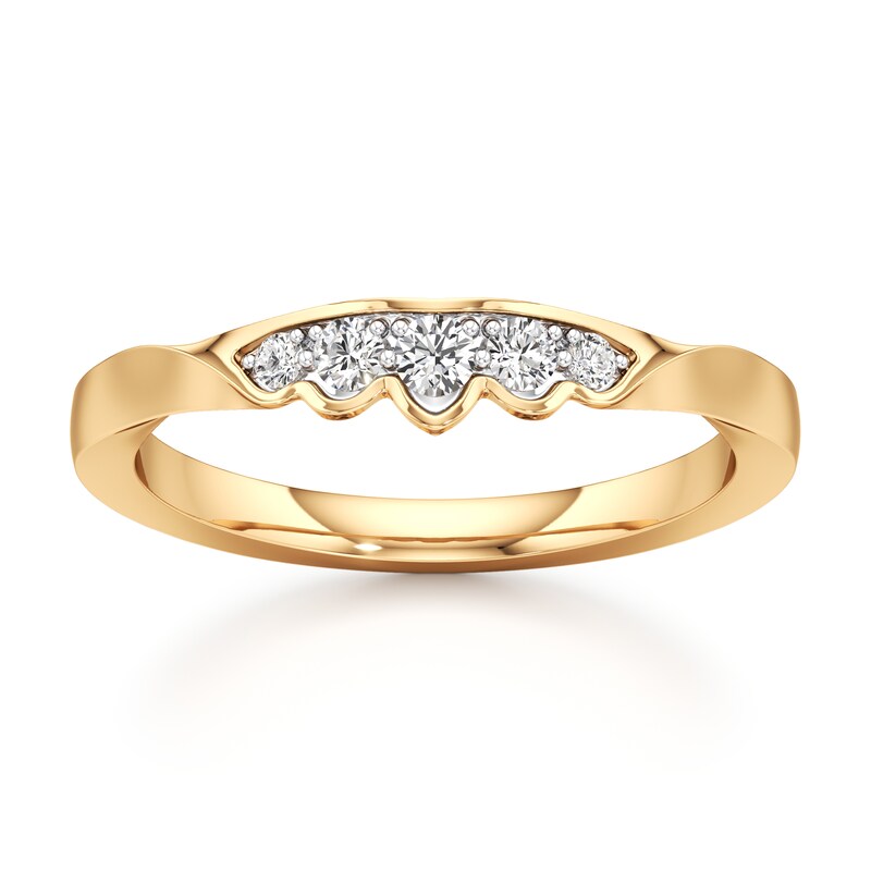 Main Image 1 of J'Lure Lab-Grown Diamond Scalloped Wedding Band 1/6 ct tw 18K Yellow Gold