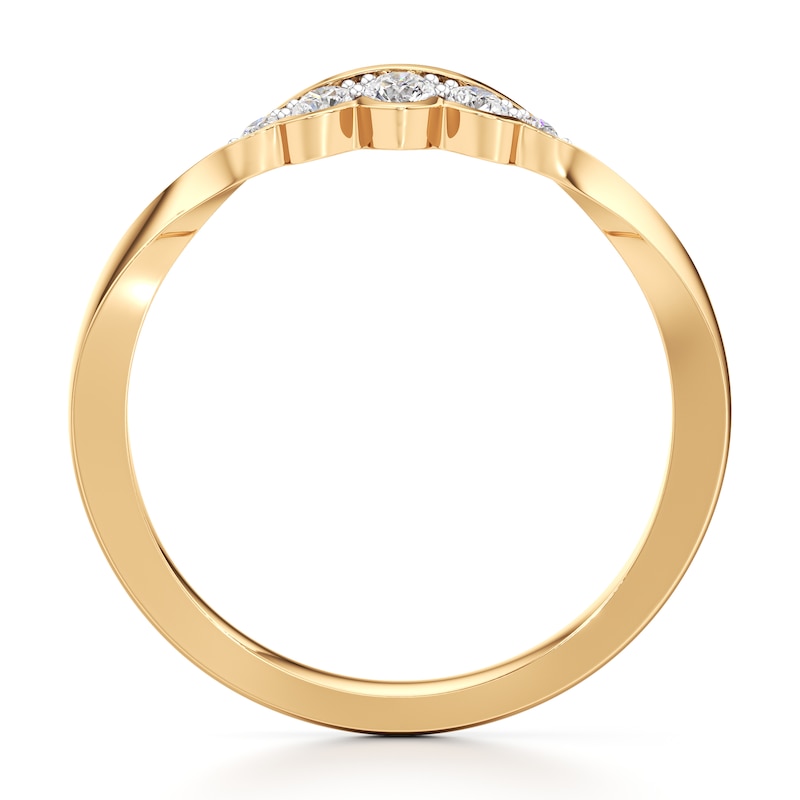 Main Image 2 of J'Lure Lab-Grown Diamond Scalloped Wedding Band 1/6 ct tw 18K Yellow Gold