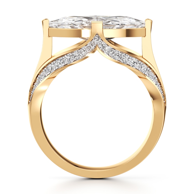Main Image 2 of J'Lure Lab-Grown Diamond Moval Old-Cut Engagement Ring 3-1/2 ct tw 18K Yellow Gold