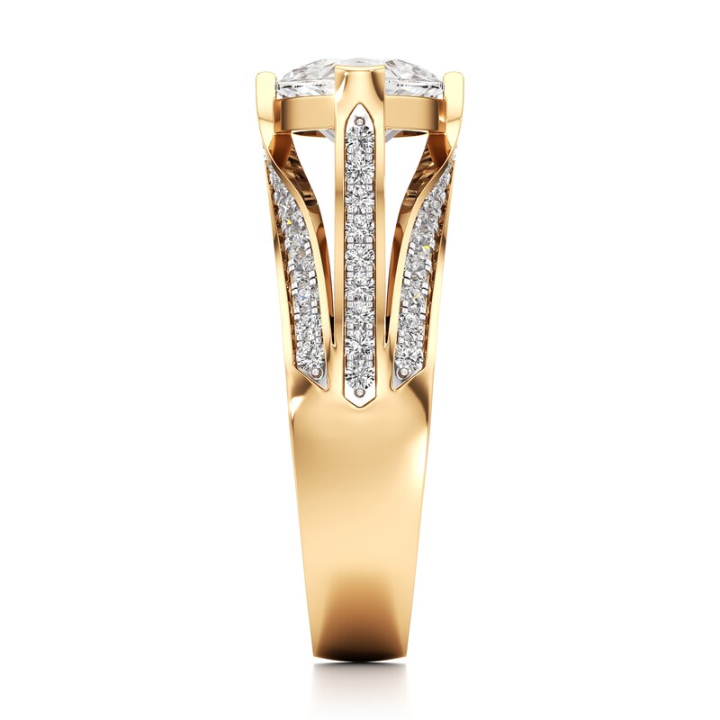 Main Image 3 of J'Lure Lab-Grown Diamond Moval Old-Cut Engagement Ring 3-1/2 ct tw 18K Yellow Gold