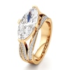 Thumbnail Image 4 of J'Lure Lab-Grown Diamond Moval Old-Cut Engagement Ring 3-1/2 ct tw 18K Yellow Gold