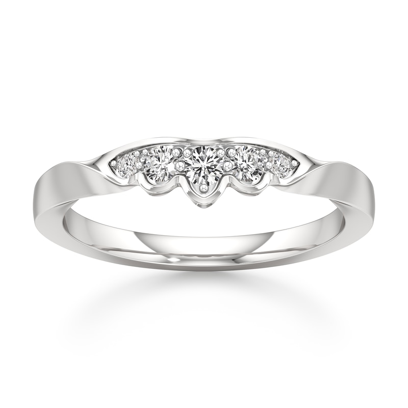 Main Image 1 of J'Lure Lab-Grown Diamond Scalloped Wedding Band 1/5 ct tw 18K White Gold