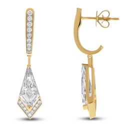 J'Lure Kite Step-Cut Lab-Grown Diamond Dangle Earrings 2-1/5 ct tw 14K Yellow Gold