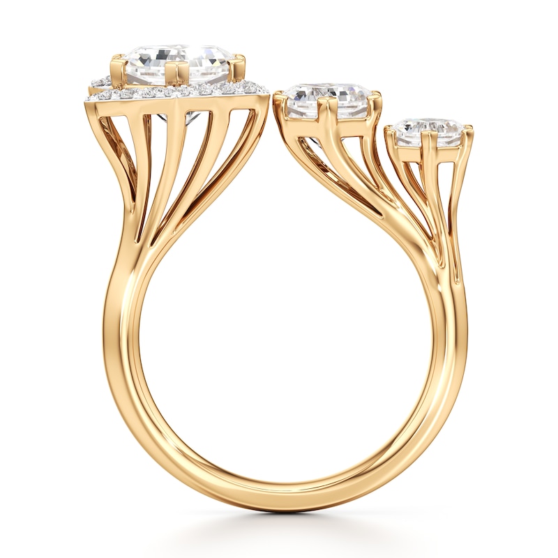 Main Image 2 of J'Lure Hexagon Brilliant-Cut Lab-Grown Diamond Engagement Ring 3-5/8 ct tw 18K Yellow Gold
