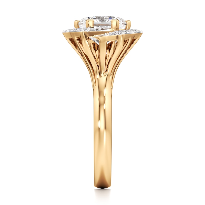 Main Image 3 of J'Lure Hexagon Brilliant-Cut Lab-Grown Diamond Engagement Ring 3-5/8 ct tw 18K Yellow Gold