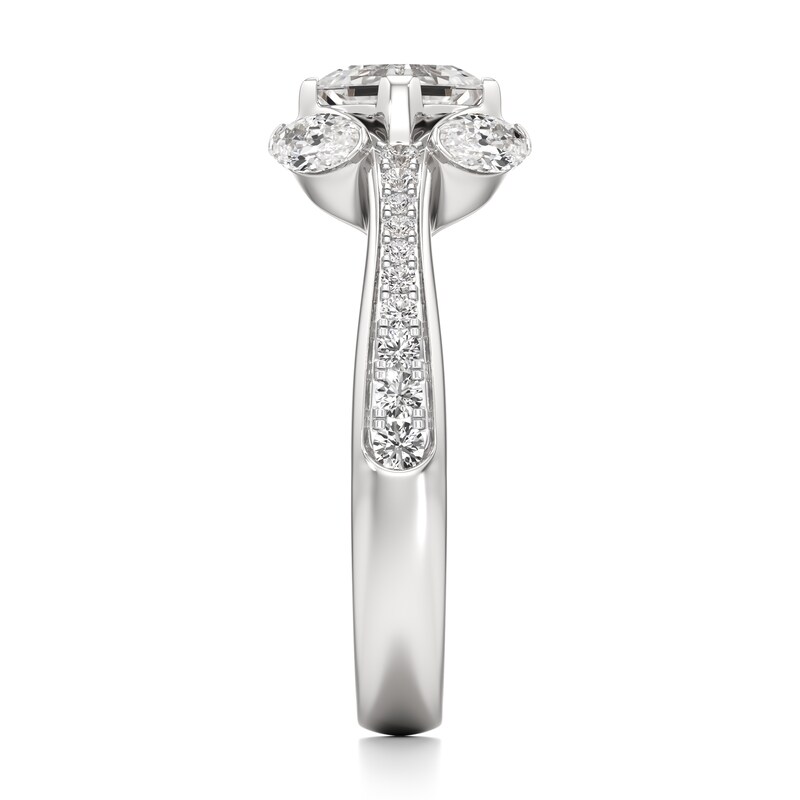 Main Image 3 of J'Lure Square-Emerald Step-Cut Lab-Grown Diamond Engagement Ring 1-5/8 ct tw 18K White Gold