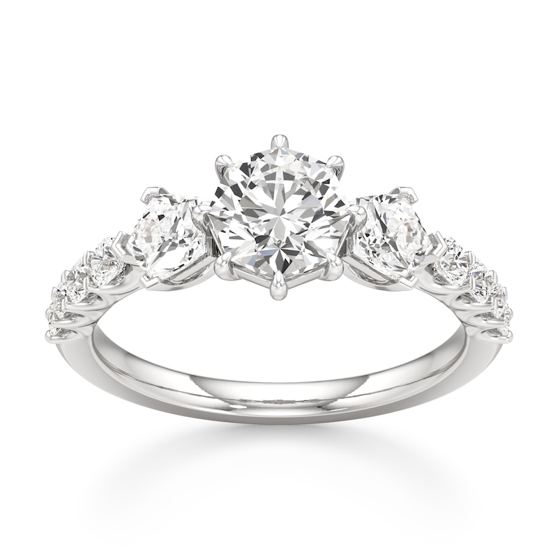 Main Image 1 of J'Lure Octagon Brilliant-Cut Lab-Grown Diamond Engagement Ring 1-7/8 ct tw 18K White Gold
