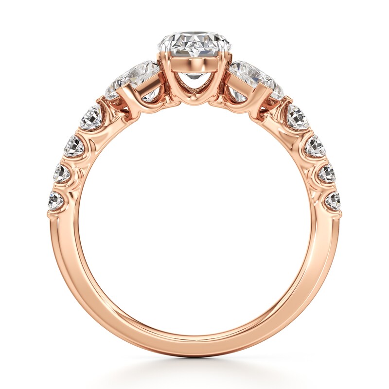 Main Image 2 of J'Lure Oval Step-Cut Lab-Grown Diamond Engagement Ring 2 ct tw 18K Rose Gold