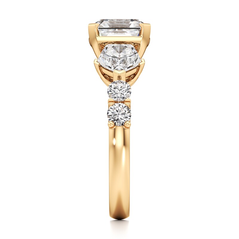 Main Image 3 of J'Lure Square-Emerald Step-Cut Lab-Grown Diamond Engagement Ring 4-3/4 ct tw 18K Yellow Gold