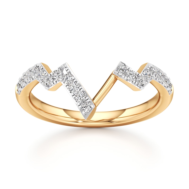 Main Image 1 of J'Lure Lab-Grown Diamond Angled Contour Wedding Band 1/4 ct tw 18K Yellow Gold