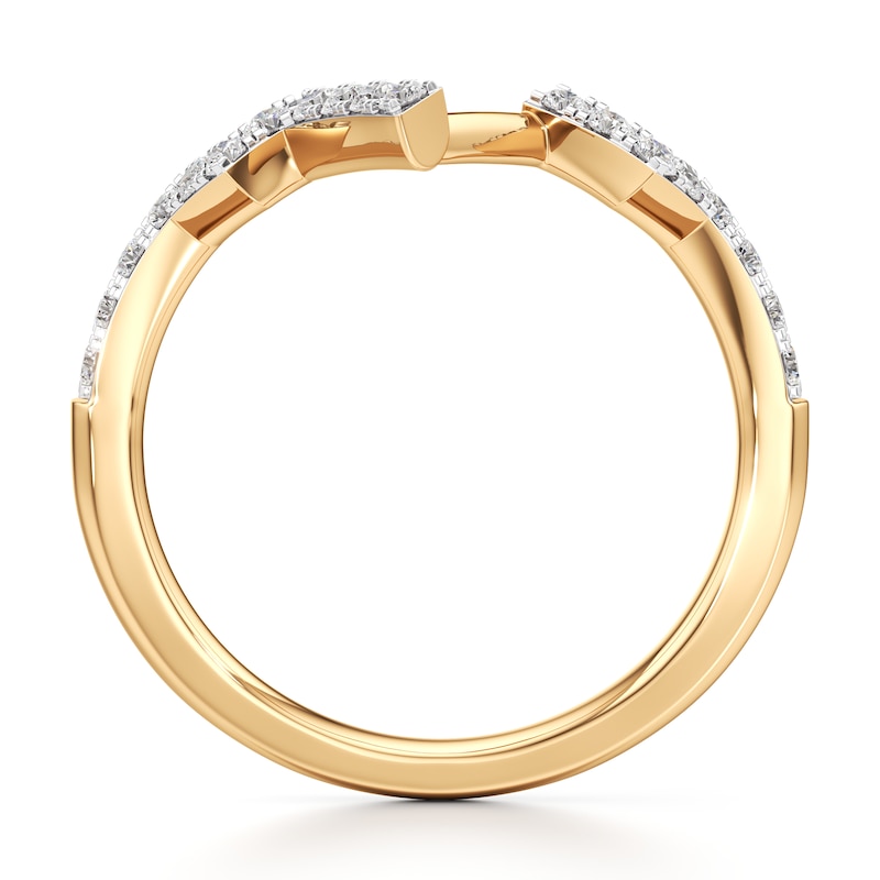 Main Image 2 of J'Lure Lab-Grown Diamond Angled Contour Wedding Band 1/4 ct tw 18K Yellow Gold