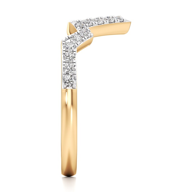 Main Image 3 of J'Lure Lab-Grown Diamond Angled Contour Wedding Band 1/4 ct tw 18K Yellow Gold
