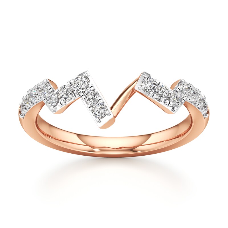 Main Image 1 of J'Lure Lab-Grown Diamond Angled Contour Wedding Band 1/3 ct tw 18K Rose Gold