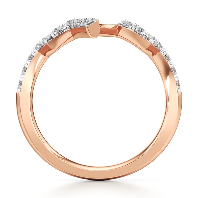 Main Image 2 of J'Lure Lab-Grown Diamond Angled Contour Wedding Band 1/3 ct tw 18K Rose Gold