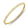 Thumbnail Image 1 of Shy Creation Diamond Three-Stone Ribbed Bangle Bracelet 1/8 ct tw 14K Yellow Gold SC22009466ZM
