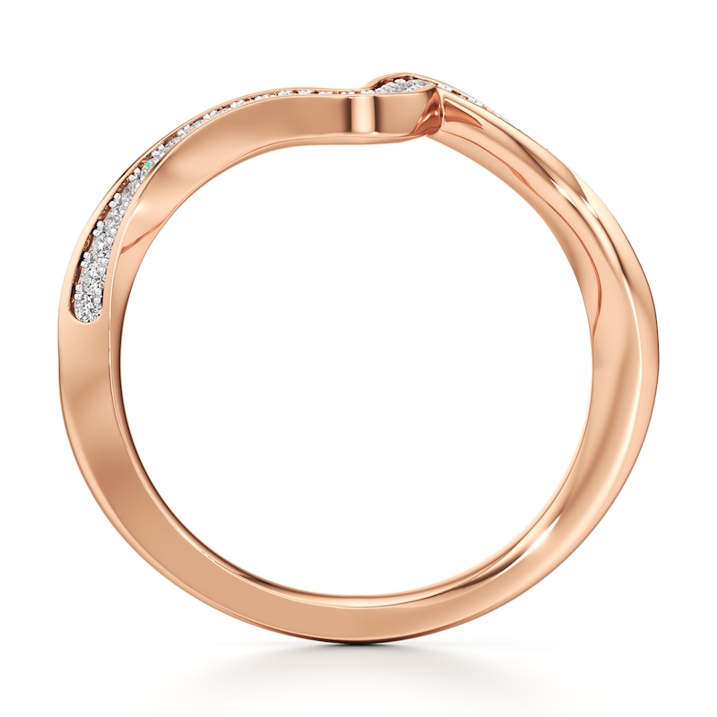 Main Image 2 of J'Lure Lab-Grown Diamond Contour Wedding Band 1/6 ct tw 18K Rose Gold