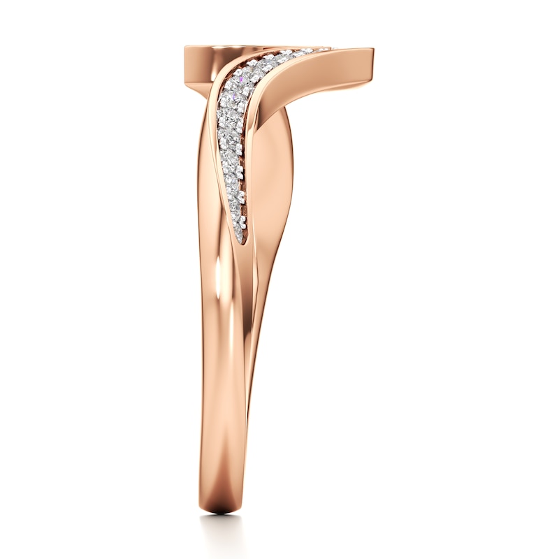 Main Image 3 of J'Lure Lab-Grown Diamond Contour Wedding Band 1/6 ct tw 18K Rose Gold