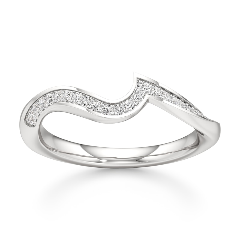 Main Image 1 of J'Lure Lab-Grown Diamond Contour Wedding Band 1/6 ct tw 18K White Gold