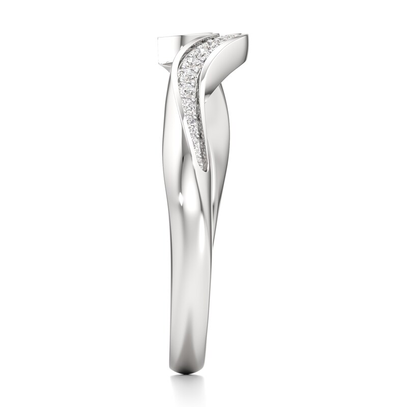 Main Image 3 of J'Lure Lab-Grown Diamond Contour Wedding Band 1/6 ct tw 18K White Gold