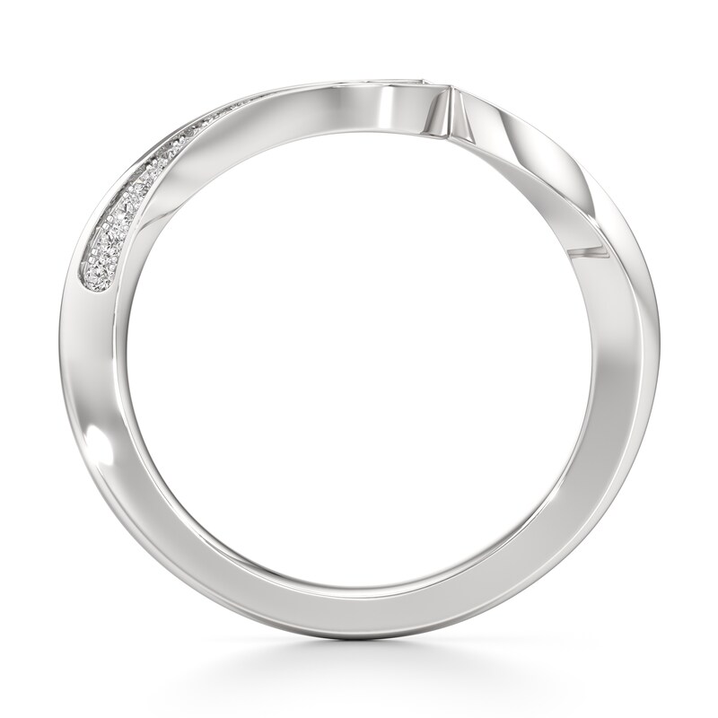 Main Image 2 of J'Lure Lab-Created Diamond Contour Wedding Band 1/6 ct tw 18K White Gold