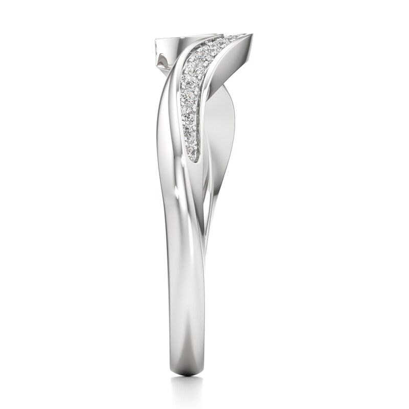 Main Image 3 of J'Lure Lab-Created Diamond Contour Wedding Band 1/6 ct tw 18K White Gold