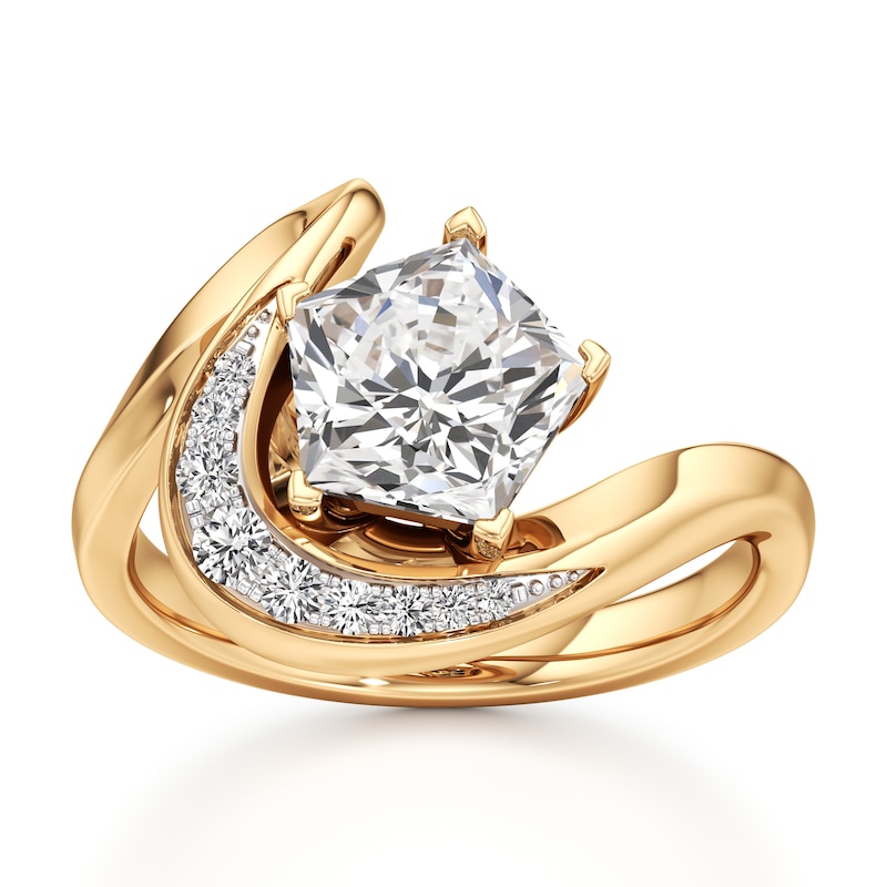 Main Image 1 of J'Lure Pentagon Brilliant-Cut Lab-Grown Diamond Engagement Ring 2 ct tw 18K Yellow Gold