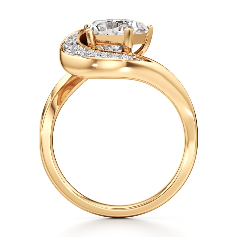 Main Image 2 of J'Lure Pentagon Brilliant-Cut Lab-Grown Diamond Engagement Ring 2 ct tw 18K Yellow Gold