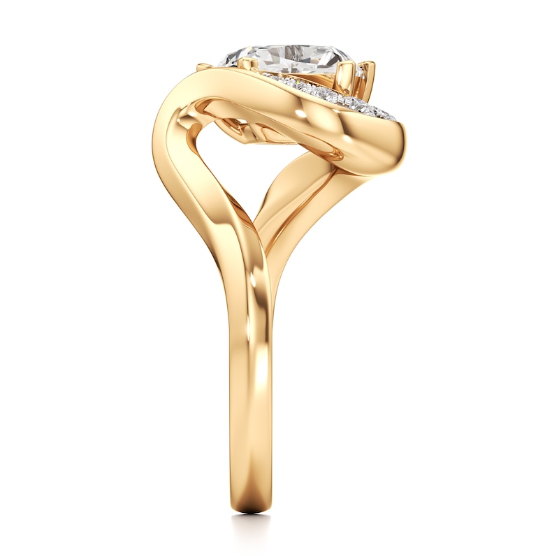 Main Image 3 of J'Lure Pentagon Brilliant-Cut Lab-Grown Diamond Engagement Ring 2 ct tw 18K Yellow Gold