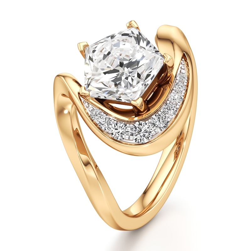 Main Image 4 of J'Lure Pentagon Brilliant-Cut Lab-Grown Diamond Engagement Ring 2 ct tw 18K Yellow Gold