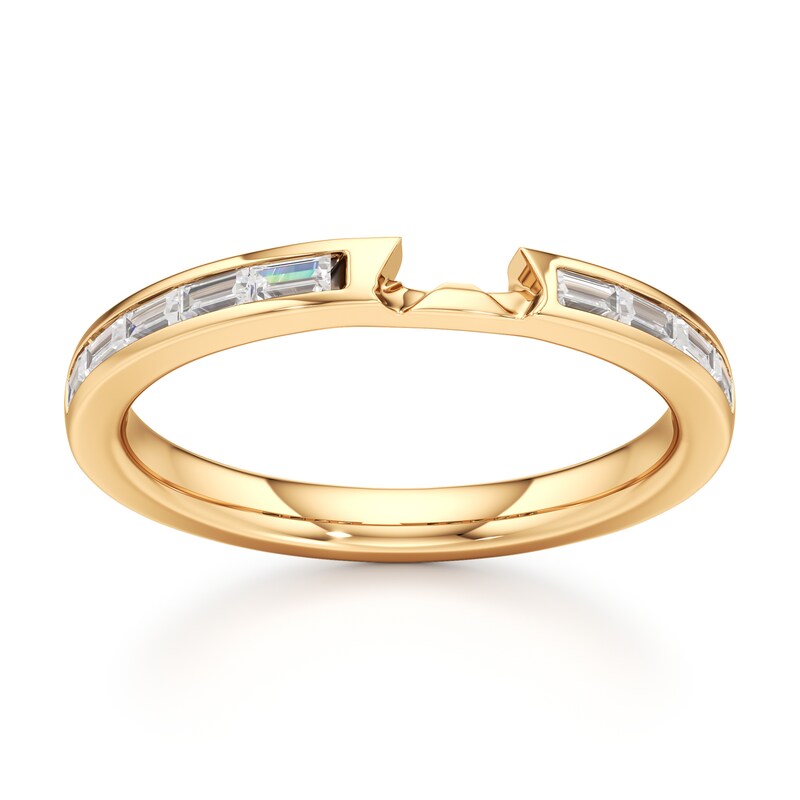 Main Image 1 of J'Lure Baguette-Cut Lab-Grown Diamond Contour Wedding Band 3/8 ct tw 18K Yellow Gold
