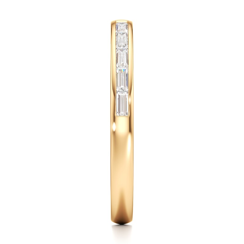 Main Image 3 of J'Lure Baguette-Cut Lab-Grown Diamond Contour Wedding Band 3/8 ct tw 18K Yellow Gold