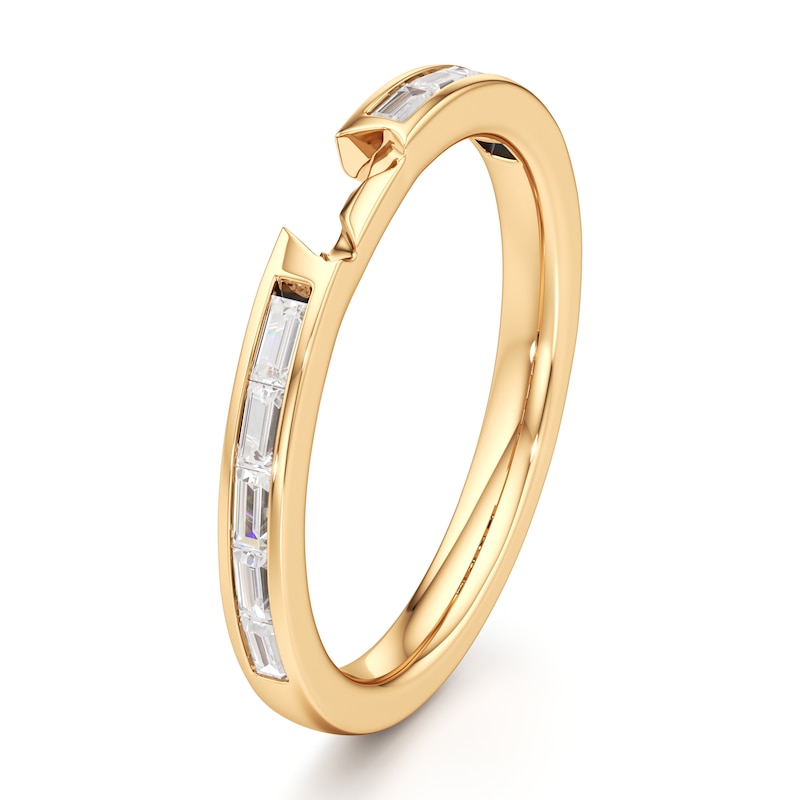 Main Image 4 of J'Lure Baguette-Cut Lab-Grown Diamond Contour Wedding Band 3/8 ct tw 18K Yellow Gold