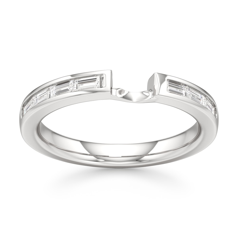 Main Image 1 of J'Lure Baguette-Cut Lab-Grown Diamond Contour Wedding Band 1/3 ct tw 18K White Gold