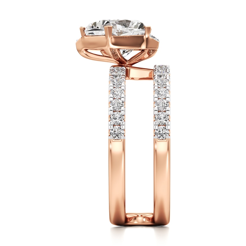 Main Image 2 of J'Lure Pentagon Brilliant-Cut Lab-Grown Diamond Spiral Engagement Ring 2-5/8 ct tw 18K Rose Gold
