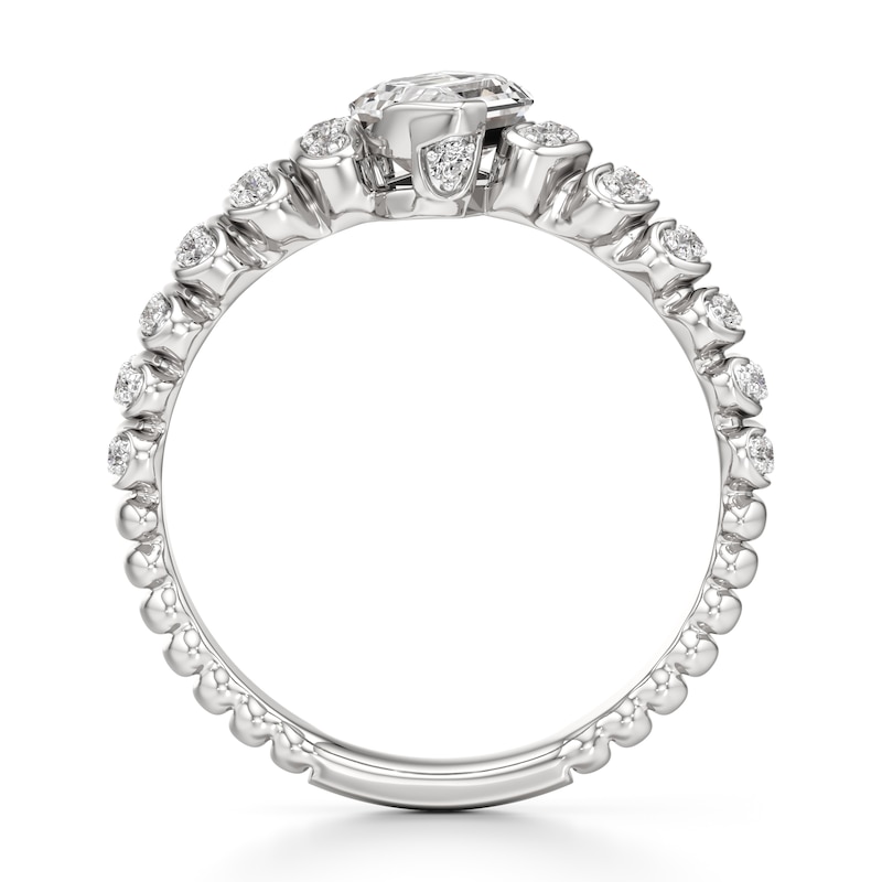 Main Image 2 of J'Lure Leaf Step-Cut Lab-Created Diamond Engagement Ring 1-1/3 ct tw 18K White Gold