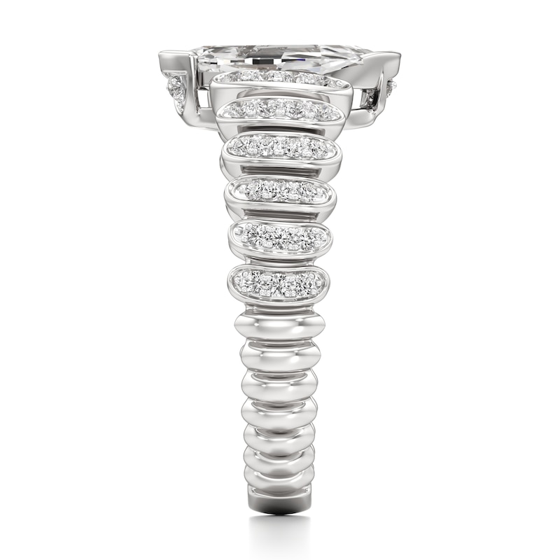 Main Image 3 of J'Lure Leaf Step-Cut Lab-Created Diamond Engagement Ring 1-1/3 ct tw 18K White Gold