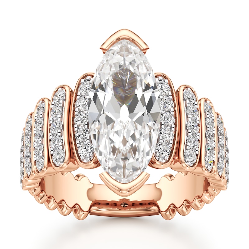 Main Image 1 of J'Lure Moval Old-Cut Lab-Grown Diamond Engagement Ring 3-5/8 ct tw 18K Rose Gold