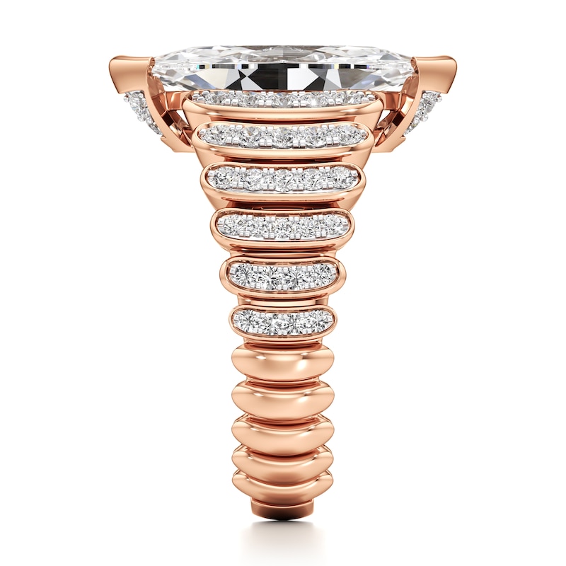 Main Image 3 of J'Lure Moval Old-Cut Lab-Grown Diamond Engagement Ring 3-5/8 ct tw 18K Rose Gold